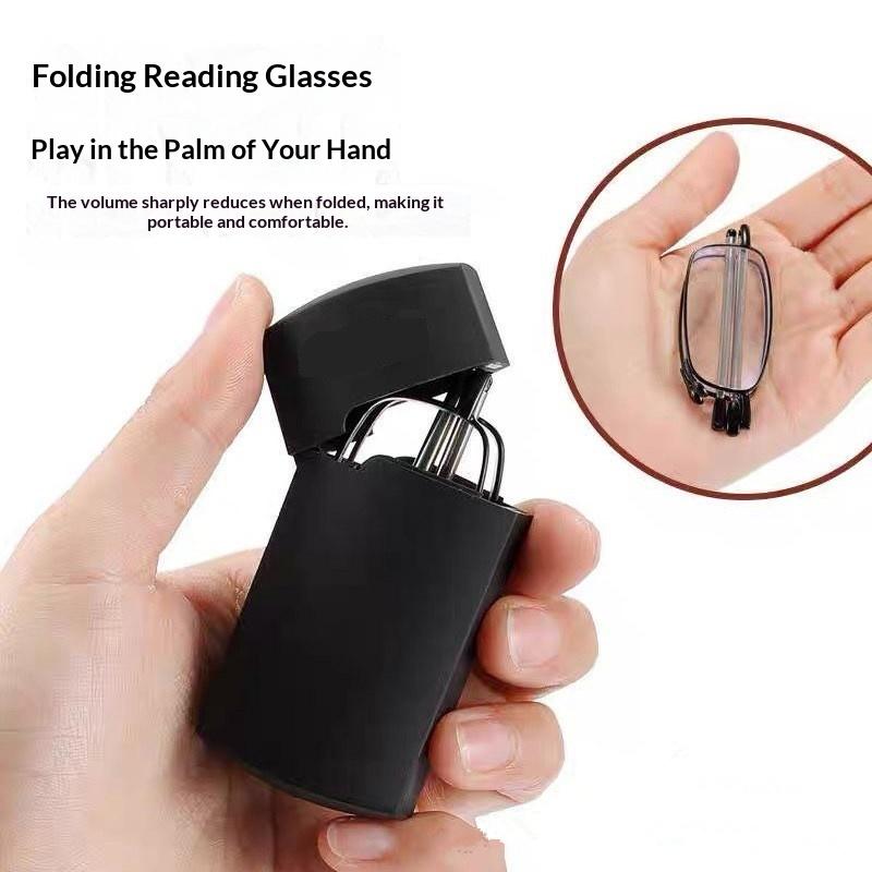 Foldable Reading Glasses +1.00 To +4.00 Strength Men Women Anti Blue Light Farsightedness Eyewear With Case