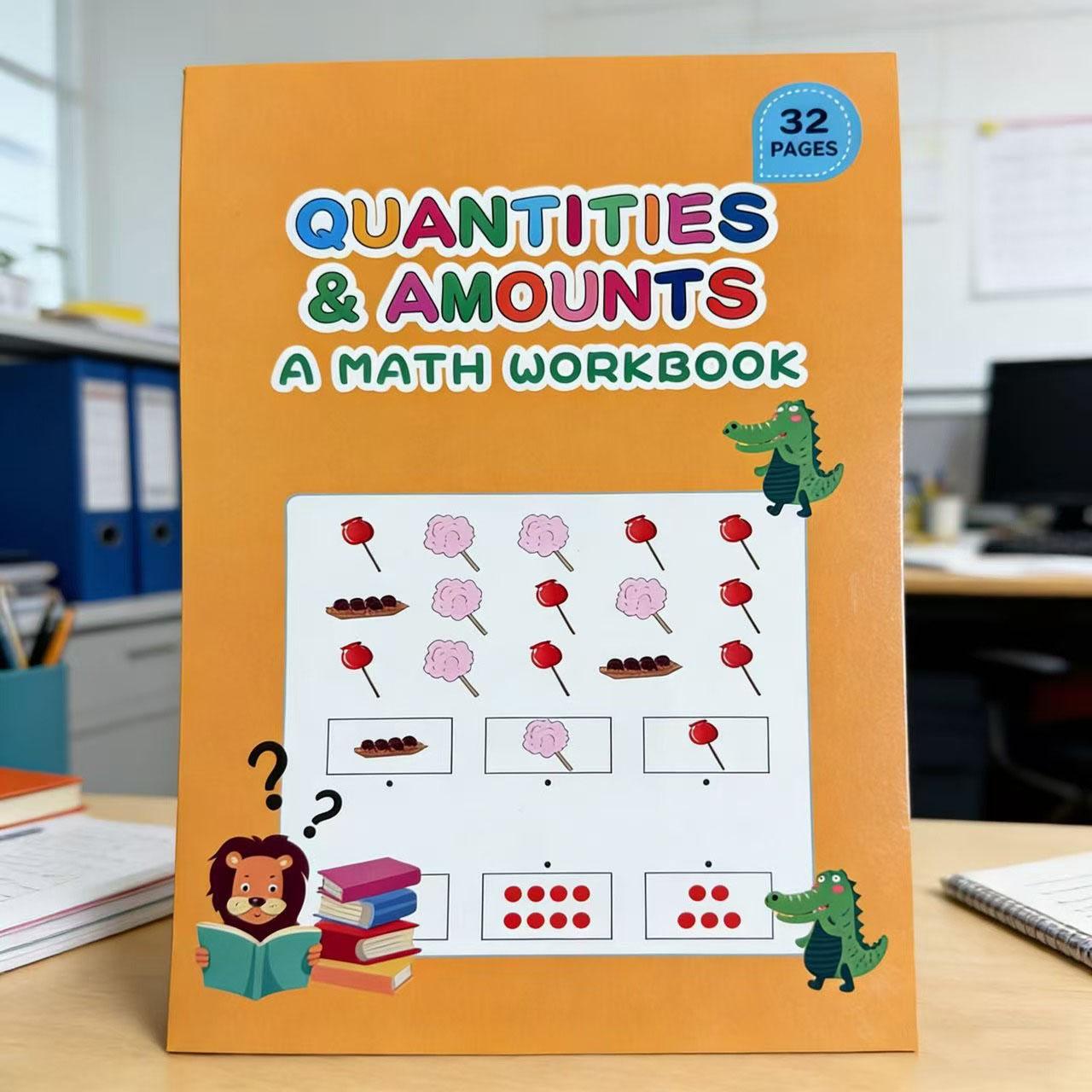 Learn Quantities and Amounts: 32-Page Math Workbook with Fun Exercises for Beginners Math Workbook