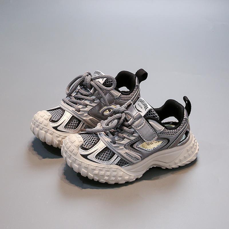 Kids Breathable Mesh Closed Toe Sport Sandals 27 серый