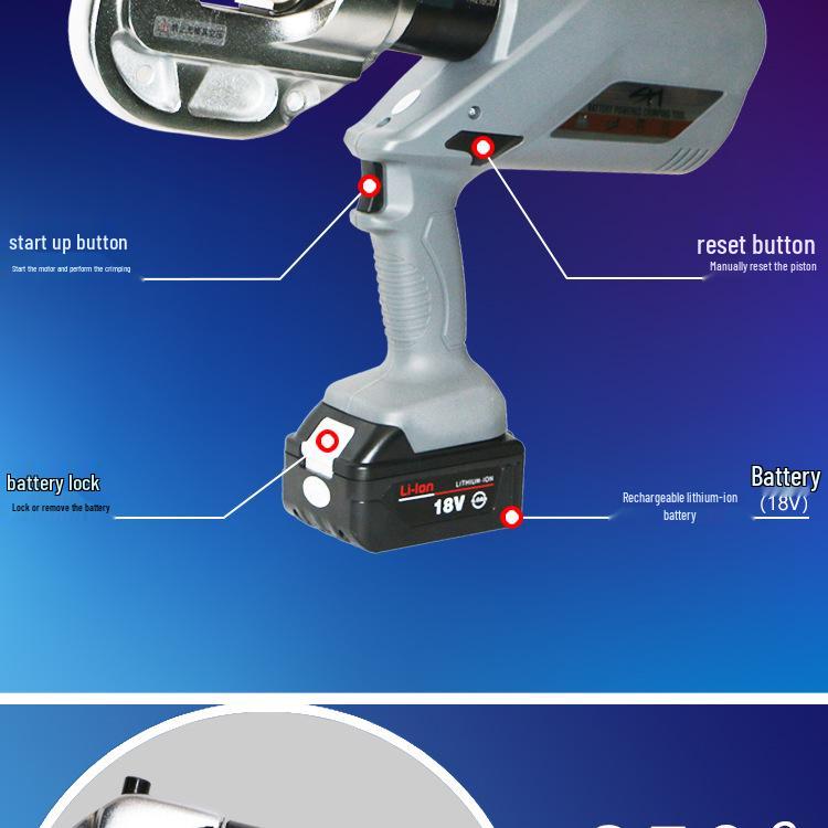 EZ-400 Rechargeable Hydraulic Electric Wire Crimping Tool and Cutter for 300 to H-type Connectors