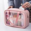 Waterproof Portable Makeup Organizer - Large Capacity PU Clear Toiletry Travel Bag