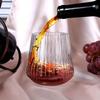 24pcs Plastic Ribbed Wine Glasses Origami Disposable Wine Glasses Unbreakable Clear Plastic Cocktail Glasses Plastic Wine Champagne Whiskey Glasses