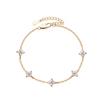 Neues Luxusmarken-Temperament Kleeblatt-Armband für Damen Charm Goldfarbe Edelstahl Korea Armreif Schmuck Farbecht