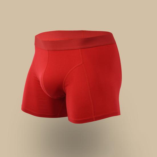 Men Boxer Briefs Mid-rise Elastic Waist U-Convex Shorts Underwear Solid Color Breathable Slim Fit Design Panties