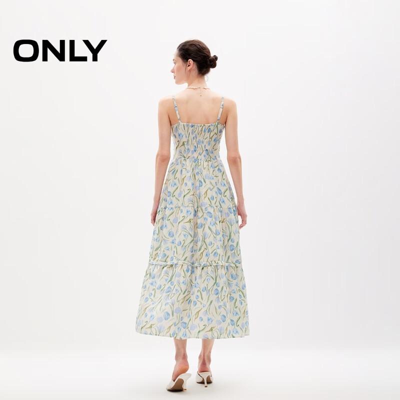 Only 2024 Summer Vacation Print Spaghetti Strap Tiered Dress