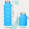 1pc Silicone Folding Sports Water Bottle Portable Outdoor Travel Water Cup Easy To Store Retractable Cu