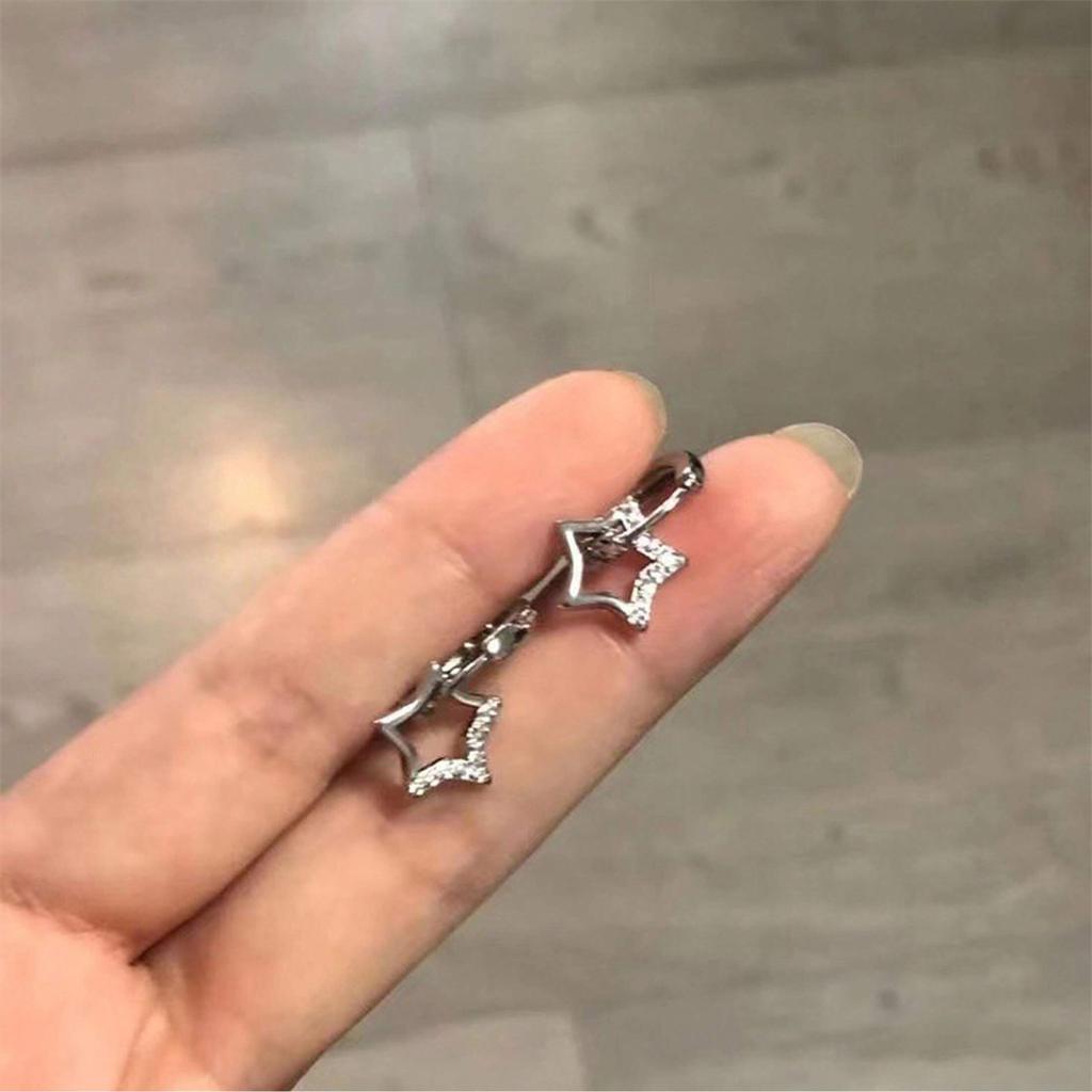 Hollow Pentagram Earrings Alloy Drop Earrings Fashionable Female Jewelry For Daily And Party Occasions Perfect Gift During Velentines Day