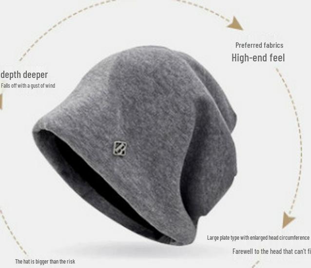 

Шапка-бини с металлической этикеткой в корейском стиле премиум-класса - Теплая, толстая, универсальная осенне-зимняя шапка для мужчин