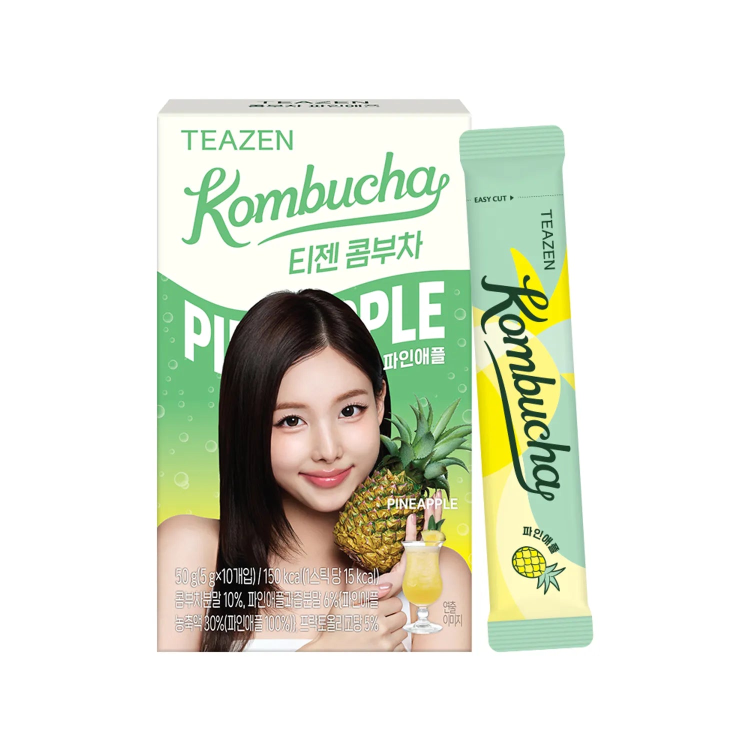 Teazen Pineapple Kombucha Zero Sugar Probiotic Fermented Tea 10 Sticks/3box Tea10 Sticks/3box