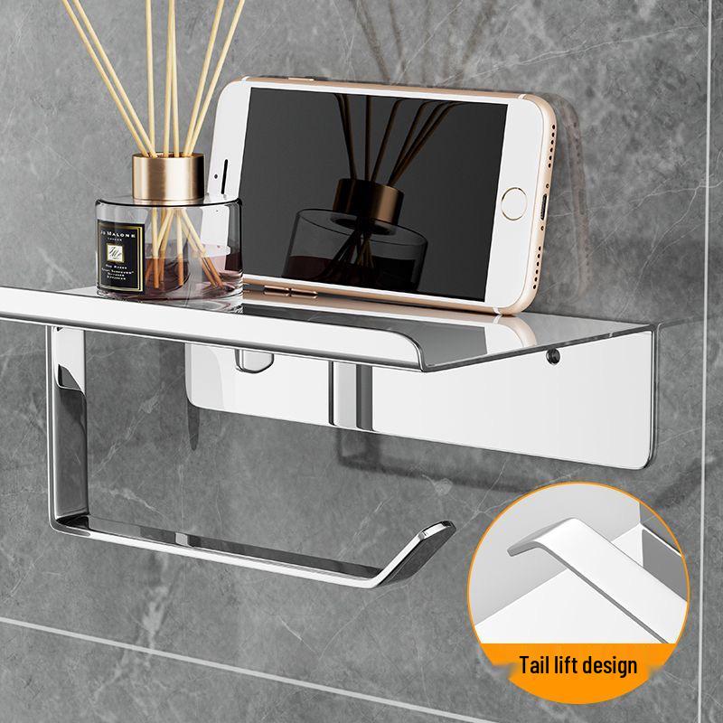 Stainless Steel 304 Punch-Free Toilet Paper Holder for Bathroom or Hotel Restroom