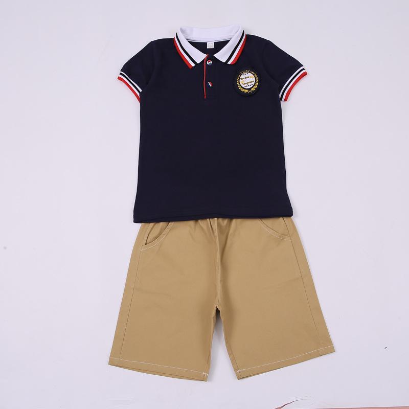 British Academy Style Summer Kindergarten Uniform: Pure Cotton Short-Sleeve Set with Shorts and Skirt