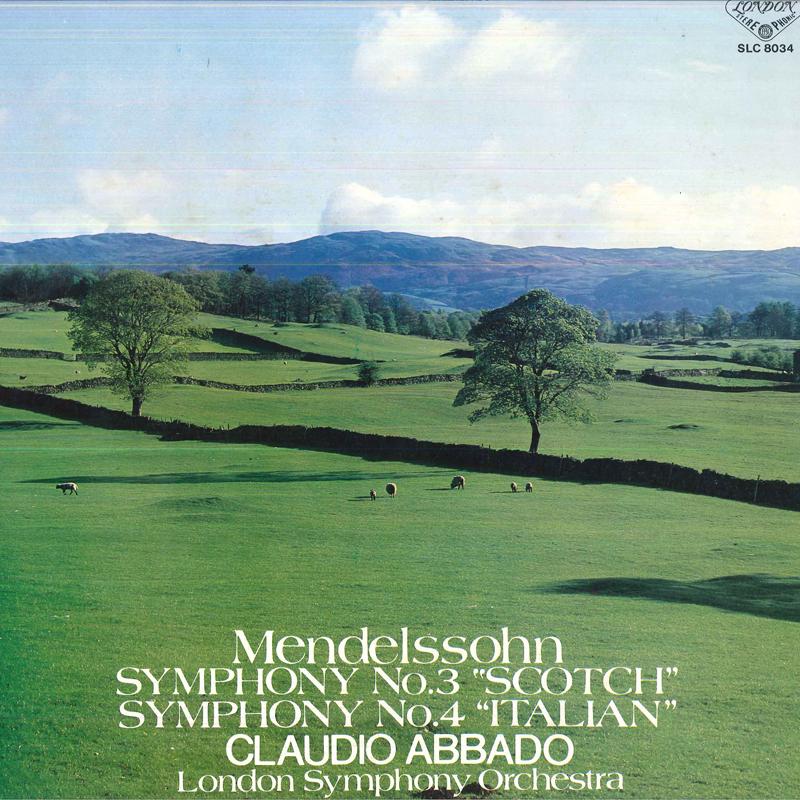 LP Record CLAUDIO ABBADO, LONDON SYMPHONY ORC - Mendelssohn: Symphony No. 3, no. 4  SLC8034 LONDON 1978 Japan Classical Used