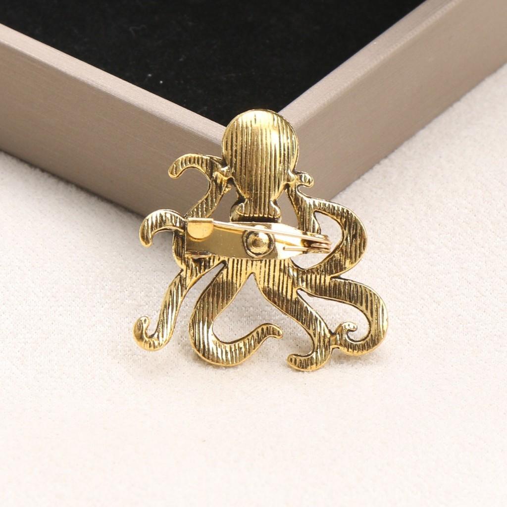 Ocean Series Octopus Animal Brooch With Rhinestone Embellishments For Fashion Office Women
