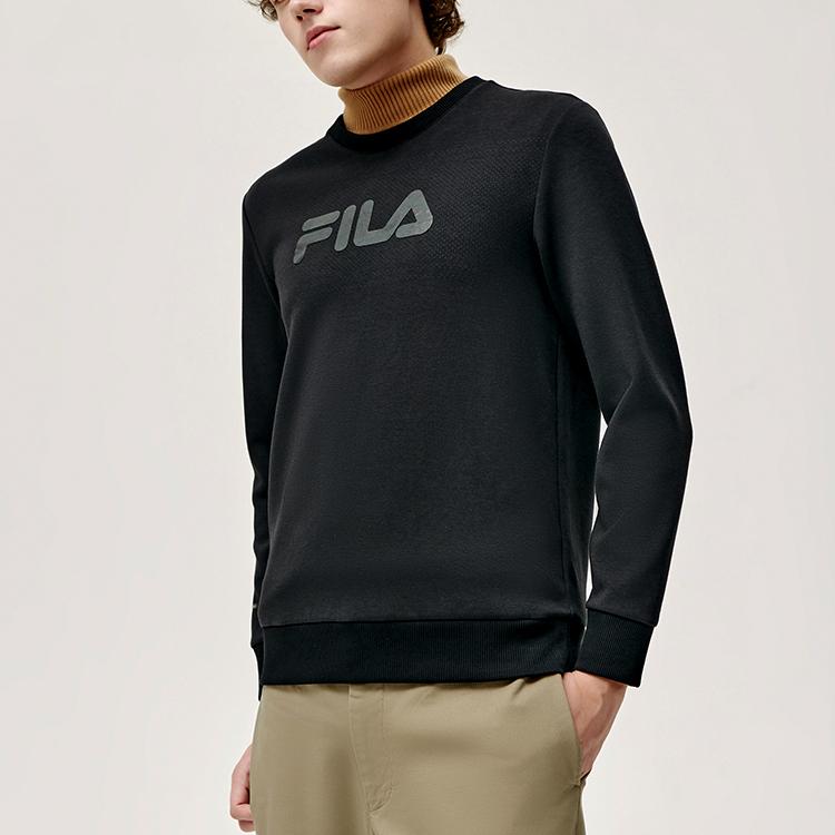 New FILA Sweatshirts Men's Jet Black F11M147201F-BK
