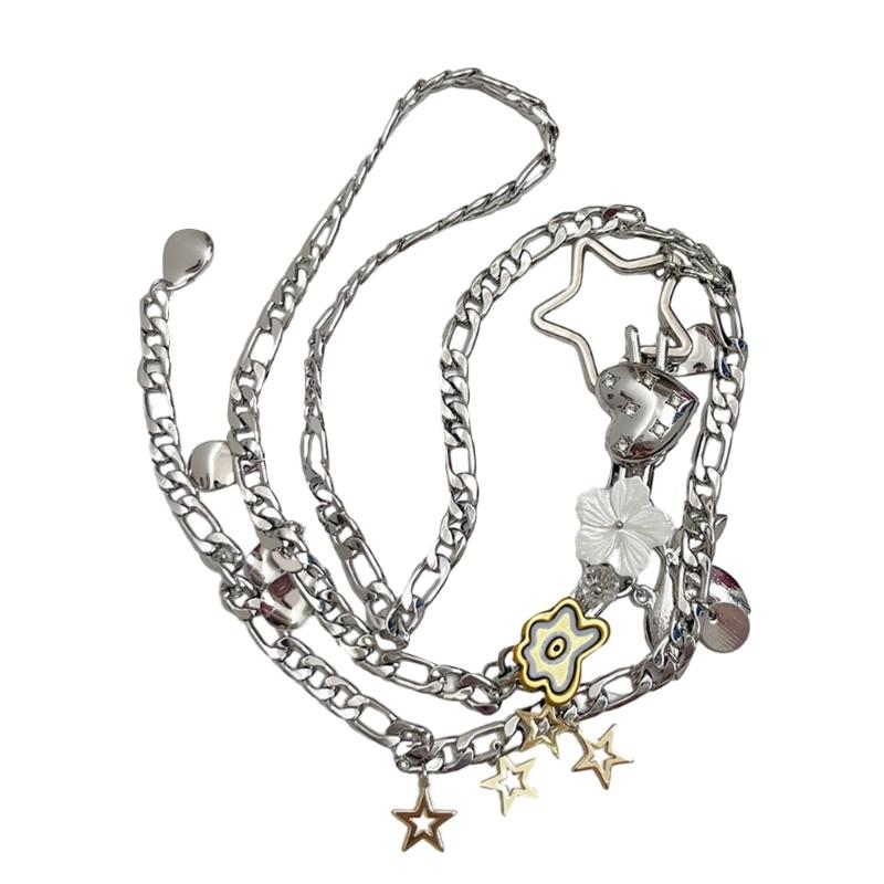 

Womens Metal Chain Belt Adjustable Thin Belt Decorative Jeans Dress Waist Belt 1 срібний