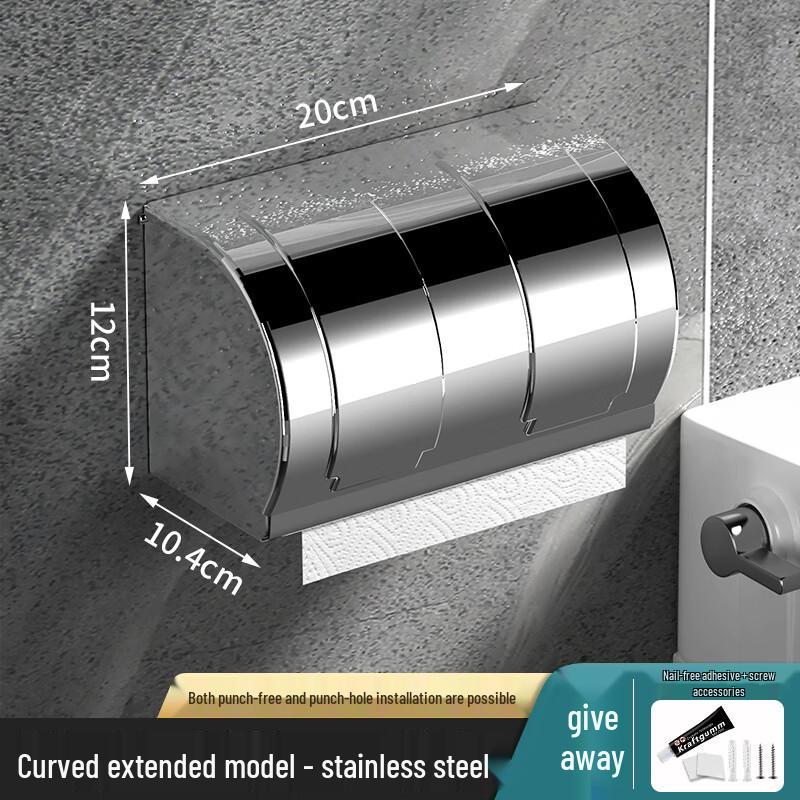 Molona Wall-Mounted Waterproof Tissue Holder with Shelf