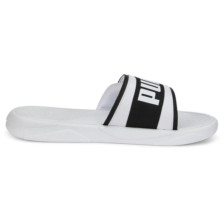 Puma Royalcat Soft And Durable Rubber Slide Sandals Unisex Footwear White Black 386712-02