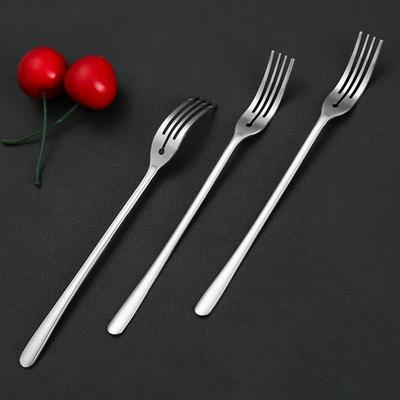 Ezüst/arany Rozsdamentes acél Desszertvilla Hosszú nyél Gyümölcsvilla Vacsoravilla Saláta