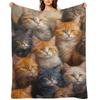 Whiskered Assembly Throw Blanket Decoratives Summer Halloween Multi-Purpose Blankets