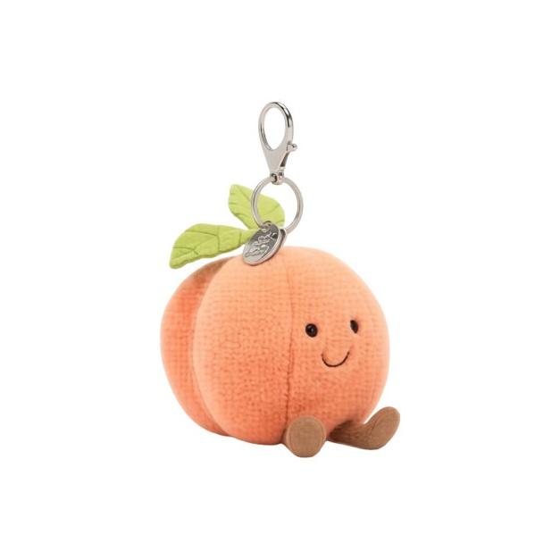 JELLYCAT Interesting Food Double Leaf Peach Keychain Plush Pendant 15cm Height APEACH4BC