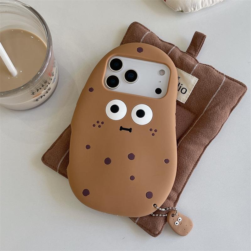 3D Cute Cartoon Funny Potato Soft Silicone Phone Case For iPhone 17 Air 16 15 14 13 12 Pro Max Plus Shockproof Protective Cover