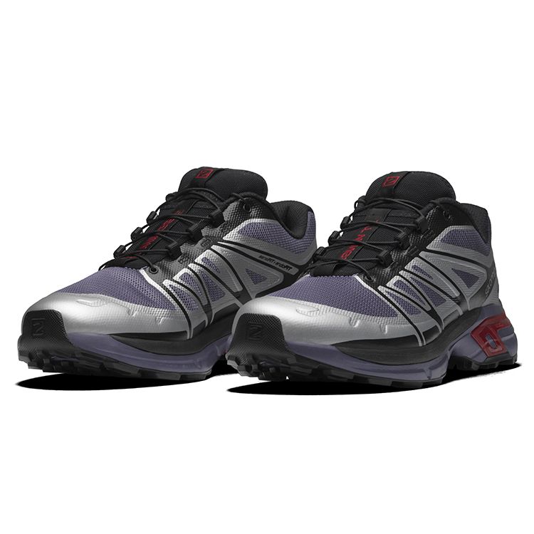 Salomon Xt-Wings 2 Outdoor Professional Fabric Non-Slip Wear-Resistant Low-Top Running Shoes Unisex Running Shoes Gray Blue 414687