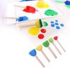 10pcs Sponge Stamps Mini Painting Brush with Wooden Handle Gift for Kids Children DIY Craft Scrapbooking Drawing Ink Card Making