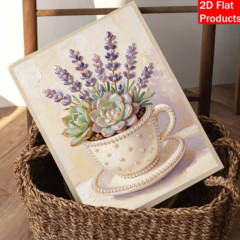 Lavender pearl painting handmade DIY 5D creative ornaments living room home decoration painting with succulents