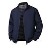 Plus Size Men's Business Stand-up Collar Casual Jacket for Autumn and Winter