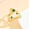 Stainless Steel Heart Ring with Colorful Zircon Stones