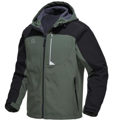 Outdoor Softshelljacke Wasserabweisend Militärparka Thermische Kletterkleidung Pullover Oberbekleidung Wanderbekleidung Bergparka mit Kapuze Grün [Gopune]
