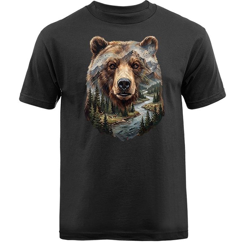 Wild Bear in Nature Wilderness Hunting Wildlife T-shirt XL
