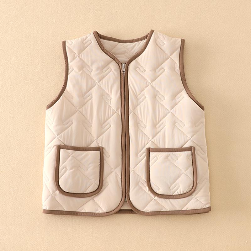 

Children s Cotton Windproof Sleeveless Vest for School Uniforms and Casual Warmth, Primary and Middle School Students 130
