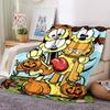 Garfield Halloween Cartoon Flannel Blanket Super Soft Warm Cozy Blanket for Sofa Bed Office Travel All‑Season Home Decor Gift