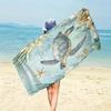 Vintage Sea Turtle Microfiber Beach Towel Extra Large Soft Comfortable Knit Fabric Towel with Fantasy Marine Pattern Quick-Dry