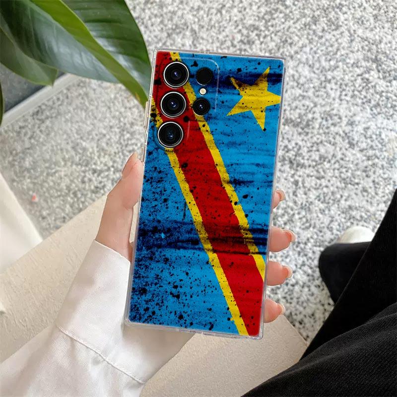 Congo Democratic Republic Flag Clear Case For Samsung Galaxy S26 S25 S24 S23 Ultra S20 S21 FE S22 Plus S26 Ultra 5G Phone Cover