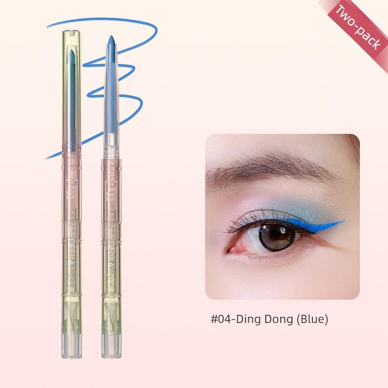 SHEDELLA Eyeliner Waterproof Long-Lasting Smudge-Free Eye Shadow Pen Student Novice Pink Purple Green 2 Pieces