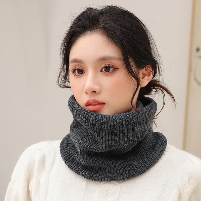 Knitted Ring Scarf Elegant Neckerscarf Female Soft Warm Cashmere False Collar Neck Warmer Hairband Winter