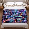 Music General Theme Soft Blanket Personalized Custom Name Text Print Warm Blanket Home Sofa Bedroom Decor