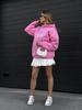 European & American Women's Winter Hoodie with Letter Print & Foam Bag Patch