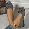 Lightweight, Comfortable, and Breathable Flannel Upper - Slip-On Design with Bowknot Decor, Round Toe, and EVA Rubber Sole for All-Season Wear