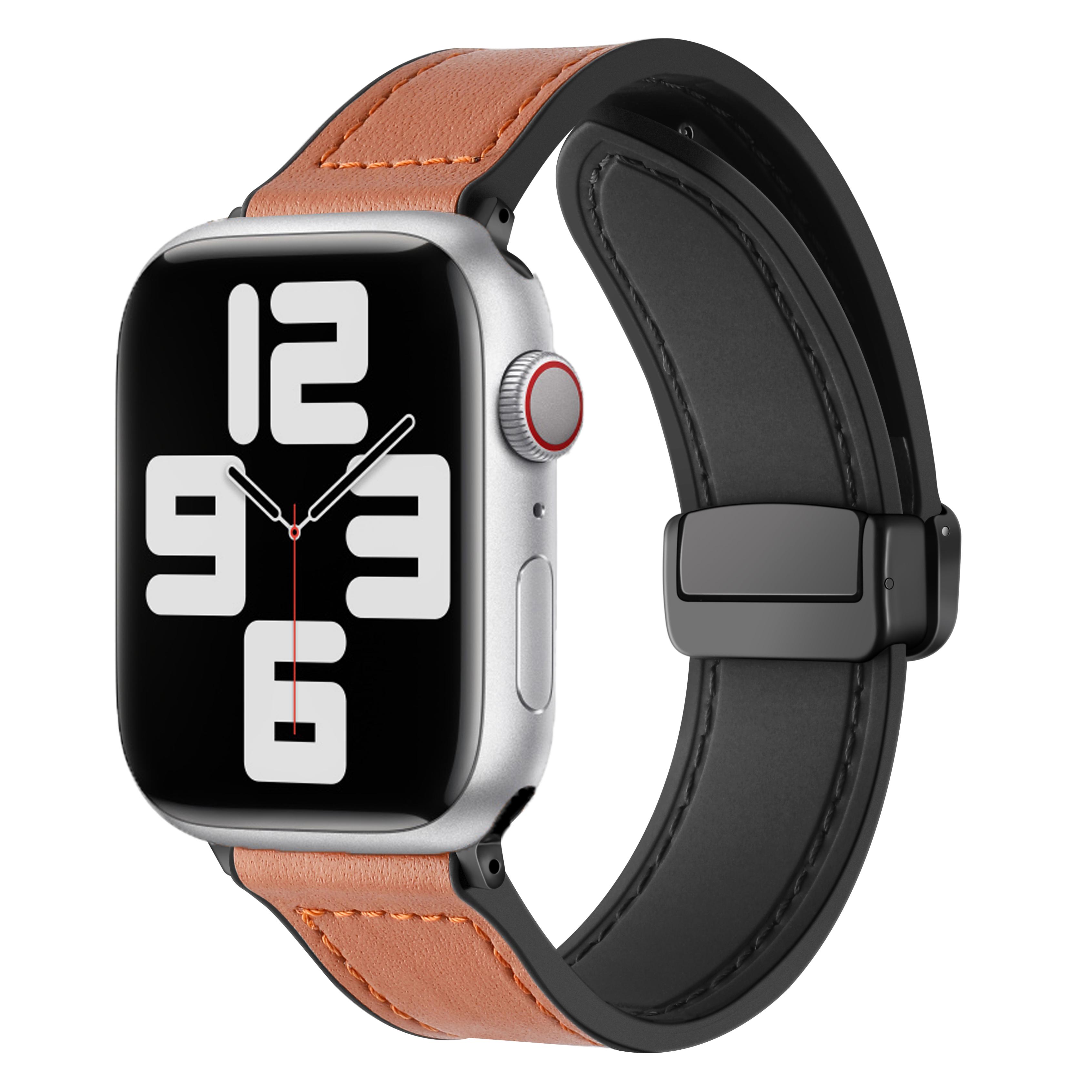 

Силиконовый+кожаный ремешок для Apple Watch Band 49 мм 44 мм 45 мм 42 мм 40 мм 41 мм 38 мм Аксессуары Браслет для iWatch Ultra Series 9 8 7 SE 6 5 4 42/44/45/49mm