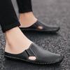 2025 Lato Skórzane Półbuty Męskie Półklapki Casualowe Muły Męskie Mokasyny Kapcie Wsuwane Płaskie Buty Do Jazdy Samochodem Mężczyzna