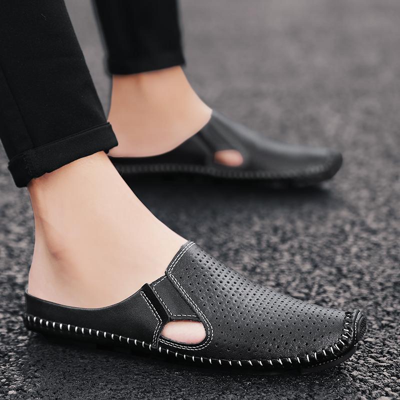 Men's Leather Hollow Loafers Casual Shoes