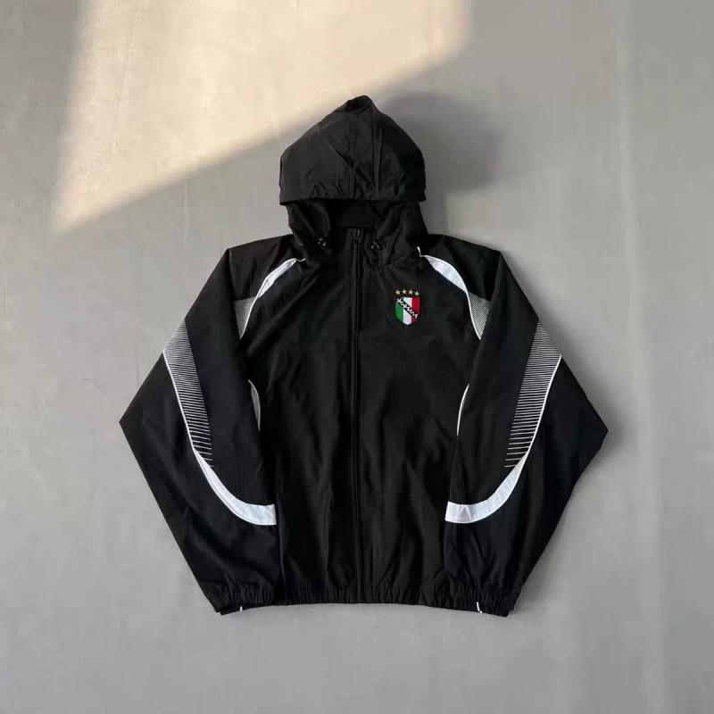 Herren Kapuzen Windbreaker Jacke mit Kordelzug - Wasserdicht Sport Track Freizeit Outdoor Bekleidung