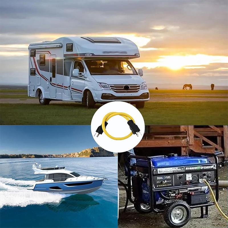 3-Pin Stecker auf Stecker Verlängerungskabel für Umschalter, Doppelstecker 5-15P 12AWG 125V US-Stecker, Generator-Adapterkabel