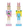 KX4B Multifunctional Wooden Rabbit Statue for Tabletop Mantels Shelf Living Room and Easter Party Decoration