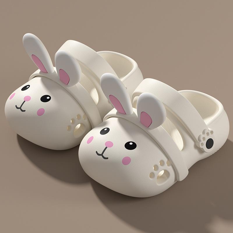 

EVA Rabbit-themed children s summer sandals, parent-child matching clogs, non-slip soft-soled cartoon shoes for baby girls 14cm белый