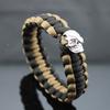 Braccialetti Bangle di Sopravvivenza in Paracord da Esterno Uomo Tono Argento Braccialetto da Polso con Corda Teschio Campeggio Escursionismo Braccialetto con Fibbia di Emergenza Gioielli