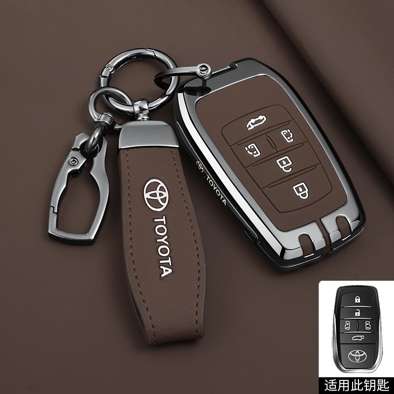 SRJU4 5 6 Buttons Car Key Cover Case For Toyota Alphard PREVIA Voxy Noah Esquire Vellfire Harrier Remote Shell Fob Holder Keychain